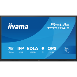 IIYAMA 75" 16:9  ������������� VA UHD �� ������, 24/7,   400 ��/�2, �� ������ 14, EDLA, PureTouch-IR ����� TE7512MIS-B4AG