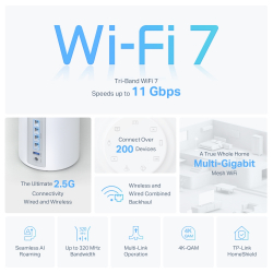 Домашня Mesh Wi-Fi система Tp-Link, Deco BE65(3-pa ck) Deco BE65(3-pack) - Картинка 4
