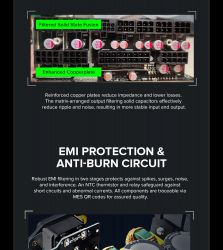 GAMEMAX Блок живлення ATX 1250W, 80+ Platinum ,fan 135mm,f ully modular OTP, OCP, SCP, OVP, UVP, OPP GX-1250 PRO WT(ATX3.1PCIe5.1) - Картинка 18