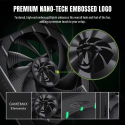GAMEMAX ����� ��� ������� 120�� 3pin AURA (M/F)&4pin PWM A ir Flow66.89 CFM Static Air Pressure2.62mm - H2ONo Tornado T12 ARGB - �������� 6