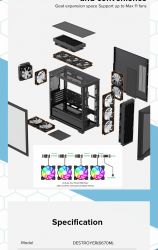 GAMEMAX Корпус Micro ATX без блока живлення , закалене скл о Destroyer MB - Картинка 20