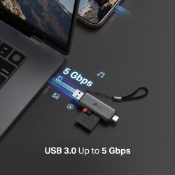 TP-LINK Кардрідер USB 3.0 Type-C&A до SD & microSD 3.0, TP -Link, UA430D UA430D - Картинка 4