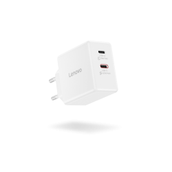 Зарядний пристрій LENOVO Dual USB-C 65W GaN White (G0A6065WEU) - Картинка 5