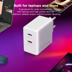 Зарядний пристрій LENOVO Dual USB-C 65W GaN White (G0A6065WEU) - Картинка 11