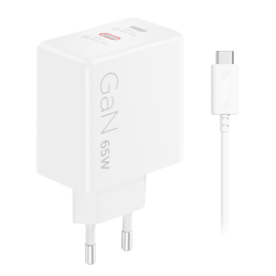 Зарядний пристрій LENOVO Dual USB-C 65W GaN White (G0A6065WEU) - Картинка 8