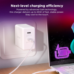 Зарядний пристрій LENOVO Dual USB-C 65W GaN White (G0A6065WEU) - Картинка 13
