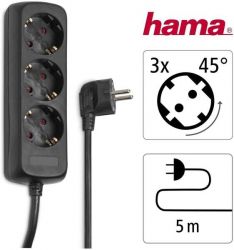   Hama 3XSchuko 3G*1.5 5 Black 00108843 -  6