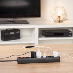 Удлинитель-фильтр сетевой Hama 6xТип F, 3x1.5мм кв, 16A, 5м, чёрный 00137266 - Картинка 8