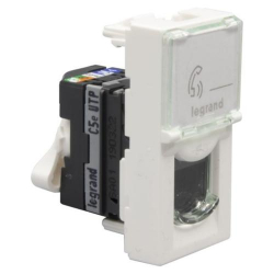 Розетка Legrand Mosaic, CAT 5e, RJ45, UTP, інформаційна, 1 модуль, білий 076551 - Картинка 3