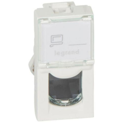 Розетка Legrand Mosaic, CAT 5e, RJ45, UTP, інформаційна, 1 модуль, білий 076551 - Картинка 2