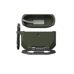 Чохол UAG для AirPods Pro (Gen 3, 2025) with Built-in Phone Stand, Monarch, Olive Drab/Silver 104131117233 - Картинка 15
