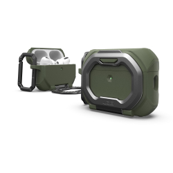 Чохол UAG для AirPods Pro (Gen 3, 2025) with Built-in Phone Stand, Monarch, Olive Drab/Silver 104131117233 - Картинка 13