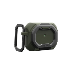 Чохол UAG для AirPods Pro (Gen 3, 2025) with Built-in Phone Stand, Monarch, Olive Drab/Silver 104131117233 - Картинка 10