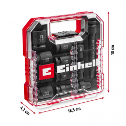 Набір ударних торцевих головок Einhell 40мм 1/2" 10-21 мм 12шт кейс 0.78кг 109283 - Картинка 2