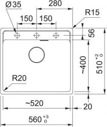 ����� �������� Franke Maris, ���������, �������., ��� �����, 560�510�200��, ����- 1, �������, MRG 610-52 TL, ����� 114.0668.867 - �������� 2