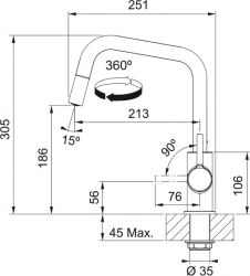 ��������� ��� ����� Franke Lina U Pull Down, ��.������ - 251��, ��������, ����������, 1 �����, ���� 115.0728.476 - �������� 5