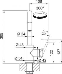 ��������� ��� ����� Franke Lina U Pull Down, ��.������ - 251��, ��������, ����������, 1 �����, ���� 115.0728.476 - �������� 6