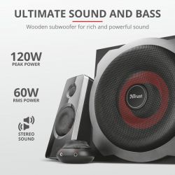 Акустическая система (Колонки) Trust 2.1 GXT 38 Tytan Ultimate Bass Speaker Set BLACK 19023_TRUST - Картинка 5