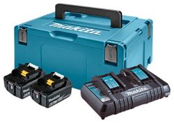 Набор аккумуляторов + зарядное устройство Makita 198077-8, LXT BL1860 x 2шт (18В, 6Ач) + DC18RD, кейс Makpac3 198077-8 - Картинка 2