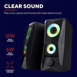 Акустична система Trust GXT 606 Javv 2.0, USB/AUX, RGB, чорний 25108_TRUST - Картинка 10