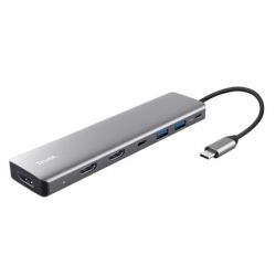������� Trust Dalyx 7in1 USB-C> 2xUSB-� 3.2/2xUSB-�/2xHDMI/Display Port, �������, 0.16�, ѳ��� 25661_TRUST