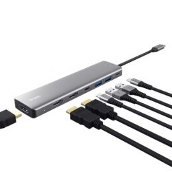 ������� Trust Dalyx 7in1 USB-C> 2xUSB-� 3.2/2xUSB-�/2xHDMI/Display Port, �������, 0.16�, ѳ��� 25661_TRUST - �������� 2