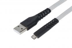  2E USB-A - microUSB Flat fabric urban 1m Grey 2E-CCMT-1MGR -  2