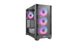  2E GAMING Dominator Pro G2302B,   2xUSB3.0, 1xUSBType-C, 4x120 ARGB, VGA 380, LCS ready,   , TG Side Panel, TG/Mesh Front panel, ATX,  2E-G2302B