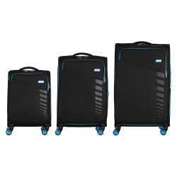 Набор чемоданов 2E, Trek, (L+M+S), TSA, 4 колеса, + 3 рюкзака Cabin (2E-BPET-CABIN-BK), полиестр, черный 2E-SPE-TREK-SET6-BK - Картинка 4