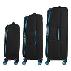 Набор чемоданов 2E, Trek, (L+M+S), TSA, 4 колеса, + 3 рюкзака Cabin (2E-BPET-CABIN-BK), полиестр, черный 2E-SPE-TREK-SET6-BK - Картинка 6
