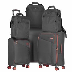 Набор чемоданов 2E, Trek, (L+M+S), TSA, 4 колеса, + 3 рюкзака Cabin (2E-BPET-CABIN-GR), полиестр, серый 2E-SPE-TREK-SET6-GR - Картинка 1