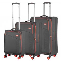 Набор чемоданов 2E, Trek, (L+M+S), TSA, 4 колеса, + 3 рюкзака Cabin (2E-BPET-CABIN-GR), полиестр, серый 2E-SPE-TREK-SET6-GR - Картинка 3