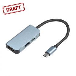 ��� 2E USB-� > USB-A 3.0/USB-C PD/HDMI, 0.14�, ���� 2E-W2680