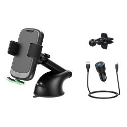 2E Автомобільний тримач смартфона автоматичний/бездротова зарядка, 2хUSB 60Вт 2E-WCQ01-10 - Картинка 16