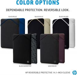 HP  Protective Reversible 14 BLK/BLU  Laptop Sleeve 2F1X4AA -  5