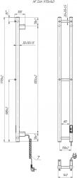 Hygge Family Рушникосушка електрична Slim, 1170х140х80мм, таймер-регулятор, сталь, чорний матовий 3.164.045618.BM - Картинка 4
