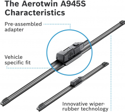 Склоочисник BOSCH Aerotwin безкаркасний комплект 650/400мм (3 397 007 945) 3397007945 - Картинка 2