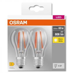   2 OSRAM LED E27 6.5 2700 806 A60 4099854064098 -  1