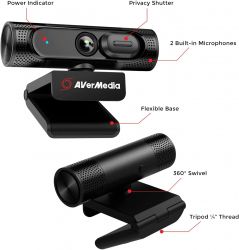   AVerMedia - Live Streamer CAM PW315 Full HD Black 40AAPW315AVV -  3