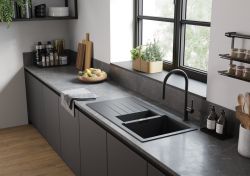 Hansgrohe Мийка кухонна S52, граніт, прямокутник, з крилом, 980х480х190мм, чаша - 1.5, накладна, S520-F530, чорний графіт 43357170 - Картинка 4