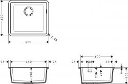Hansgrohe ����� ������� S51, ������, �������, ��� �����, 500�450�190��, ���� - 1, �����, S510-U450, ���� ����� 43431290 - �������� 2