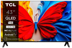 ��������� 43" TCL QLED FHD 60Hz Smart Android TV Black 43V5C