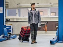 Ящик модульный для инструмента Einhell E-Case L, на колесиках, телескопическая ручка, 40.6х44.4х35.5см, пластик 4540014 - Картинка 6