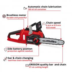 Пила цепная аккумуляторная Einhell FORTEXXA 18/30 Li Kit, 18В акб 1х4.0А·час PXC, 30см, 4.1кг 4600010K2 - Картинка 3