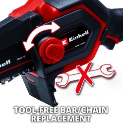 Пила цепная аккумуляторная Einhell GE-PS 18/15 Li BL Kit, PXC 18В, 1х2.5А·час, бесщеточная, шина 158мм, рез 125мм, 4.8м/с, 1.1кг 4600040K - Картинка 8