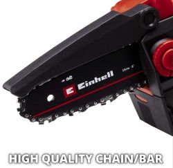 Пила цепная аккумуляторная Einhell GE-PS 18/15 Li BL Kit, PXC 18В, 1х2.5А·час, бесщеточная, шина 158мм, рез 125мм, 4.8м/с, 1.1кг 4600040K - Картинка 9