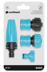 Cellfast Набір для поливу BASIC, прямий зрошувач + 2 конектори 3/4 + адаптер 3/4 50-505 - Картинка 2