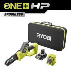 Ryobi Пила ланцюгова акумуляторна ONE+ HP RY18PSX15A-120T 18B 1х2А·год ЗП шина 15см безщіткова 6м/с 1.19кг кейс 5133005899 - Картинка 9