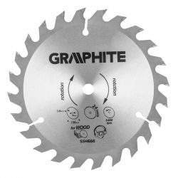 Graphite wood saw blade, 150x10mm, 1.6mm, 24 teeth 55H666