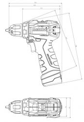 Шурповерт-дриль Metabo POWERMAXX BS BL, акумуляторний, 2*12 В, 2 Ач, 0-400/0-1500 об/хв, патрон 1-10мм, 20/38 Нм, кейс, 0.7кг 601721500 - Картинка 3